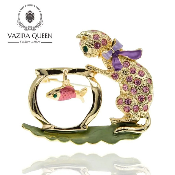 VQ Cat Brooch - Picture 1 of 7